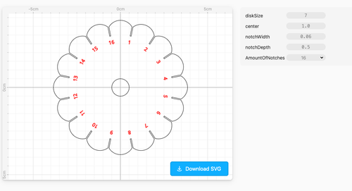 Generate Kumihimo disk on the fly