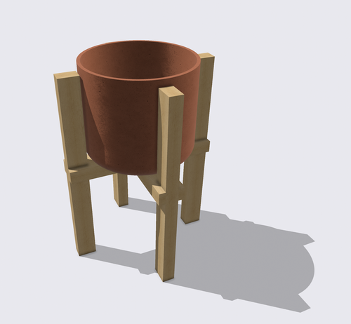 A 3D render of the plant stand