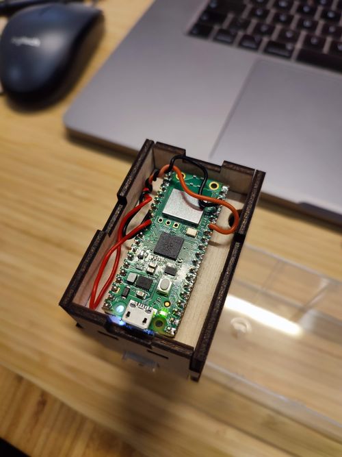 Pi Pico mounted to the bottom